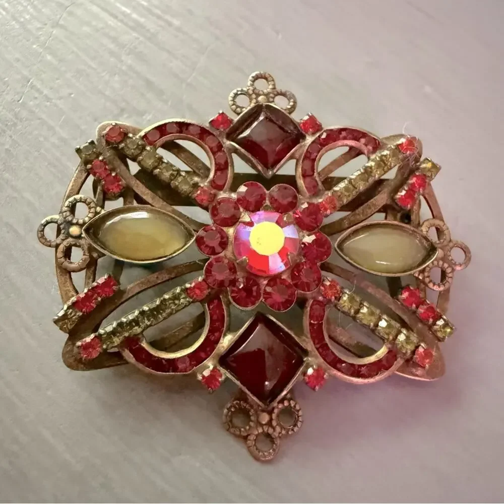 Sorrelli Crystal Brass Tone Pin Brooch